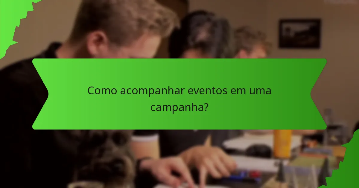 Como acompanhar eventos em uma campanha?